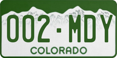 CO license plate 002MDY