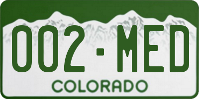 CO license plate 002MED