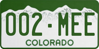 CO license plate 002MEE