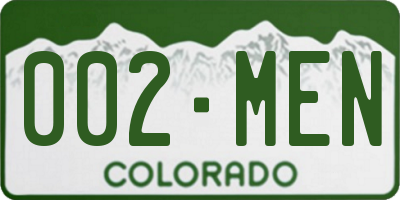 CO license plate 002MEN