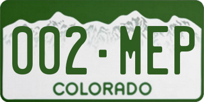 CO license plate 002MEP
