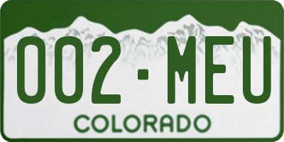 CO license plate 002MEU