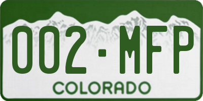 CO license plate 002MFP