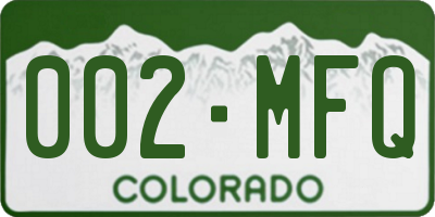 CO license plate 002MFQ