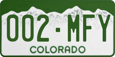 CO license plate 002MFY