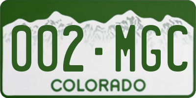 CO license plate 002MGC