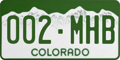 CO license plate 002MHB