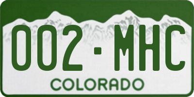 CO license plate 002MHC