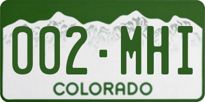 CO license plate 002MHI