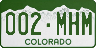 CO license plate 002MHM