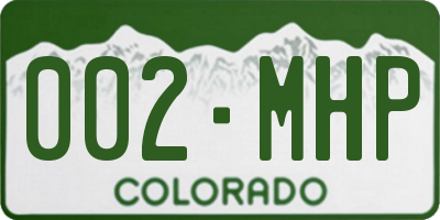 CO license plate 002MHP