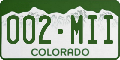 CO license plate 002MII