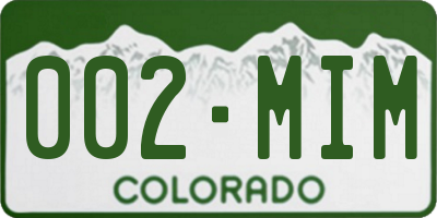 CO license plate 002MIM