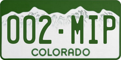 CO license plate 002MIP