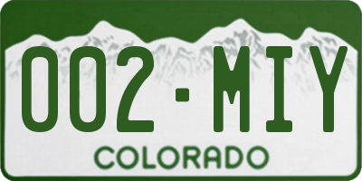 CO license plate 002MIY