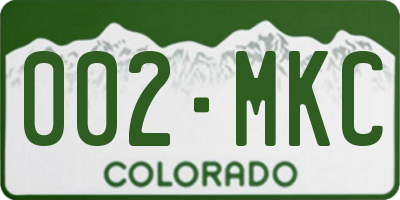 CO license plate 002MKC