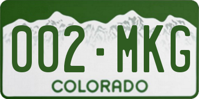 CO license plate 002MKG