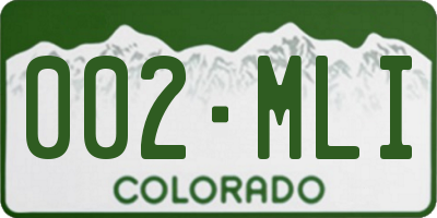 CO license plate 002MLI