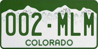 CO license plate 002MLM