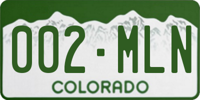 CO license plate 002MLN