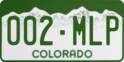 CO license plate 002MLP