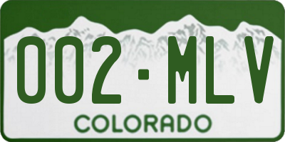 CO license plate 002MLV