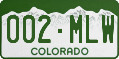 CO license plate 002MLW