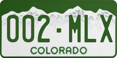 CO license plate 002MLX