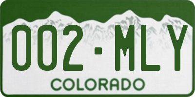 CO license plate 002MLY