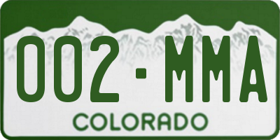 CO license plate 002MMA