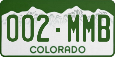 CO license plate 002MMB