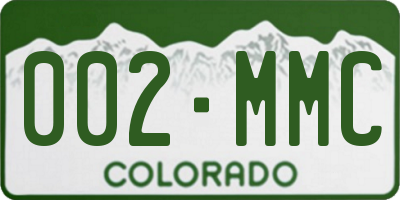 CO license plate 002MMC