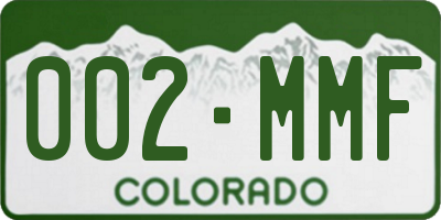 CO license plate 002MMF