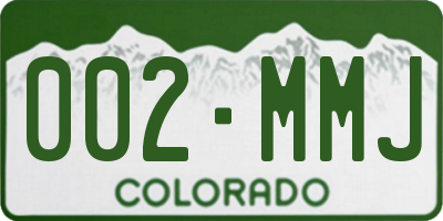 CO license plate 002MMJ