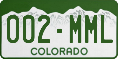 CO license plate 002MML