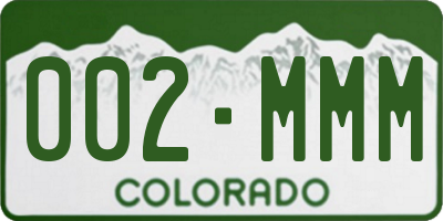 CO license plate 002MMM