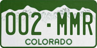 CO license plate 002MMR
