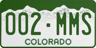 CO license plate 002MMS