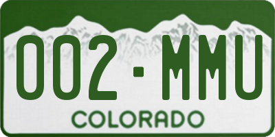 CO license plate 002MMU