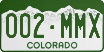 CO license plate 002MMX