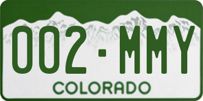 CO license plate 002MMY
