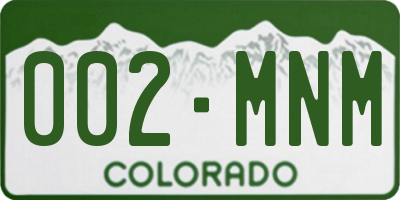 CO license plate 002MNM