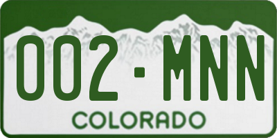 CO license plate 002MNN