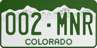 CO license plate 002MNR