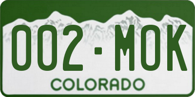 CO license plate 002MOK