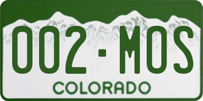 CO license plate 002MOS