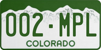 CO license plate 002MPL