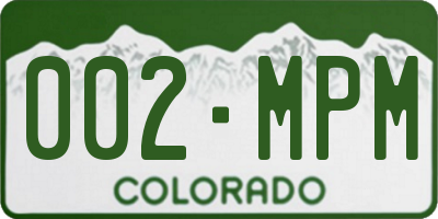 CO license plate 002MPM