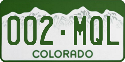 CO license plate 002MQL
