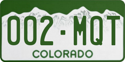 CO license plate 002MQT